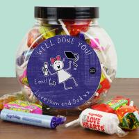 Personalised Purple Ronnie Female Graduation 250g Sweet Jar Extra Image 1 Preview